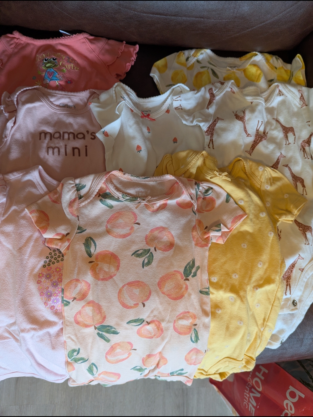 Carter's Multi Pack Peach, Pink & Yellow Short-Sleeve Baby One-Pieces